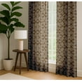 thumbnail image 4 of Vargottam Cotton Curtains- Rod Pocket/Back Tab Farmhouse Drapes for Living Room or Bedroom Windows- Light Filtering- 3-Way Hanging Style- Set of 2 Panels, 52"x72"- Dotted Flower Design (Brown), 4 of 8