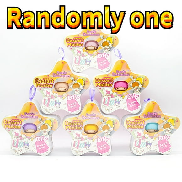 Sanrio Blind Box Toy Character Hello Kitty Kuromi Melody Little Twin Stars Cinnamoroll Dessert Master DIY Doll Model Kids Gifts