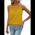 thumbnail image 3 of Chaleco de Moda con Cuello Redondo y Botones, Color Liso, Amarillo, Talla XXL, 3 of 6