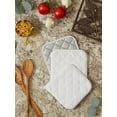 thumbnail image 4 of Contemporary Home Living Terry Cotton Kitchen Potholders - 7" - White - Set of 3, 4 of 5