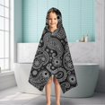 thumbnail image 6 of Black Paisley Pattern Hooded Bath Towel，50"x30" for Ages 3 To 12 Kids, Quick Dry Lightweight Soft Microfiber Hood Beach Towel Cover Up for Kids, 6 of 7