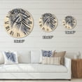 thumbnail image 4 of Designart 'Abstract Blue Palm Leaves Tropical Branches' Traditional Wood Wall Clock, 4 of 5