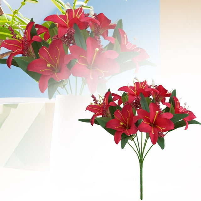 Binwennn Flower Storage Containers Realistic Flower Bouquet For Home Lifesize Floral Arrangements For Living Room Wedding And