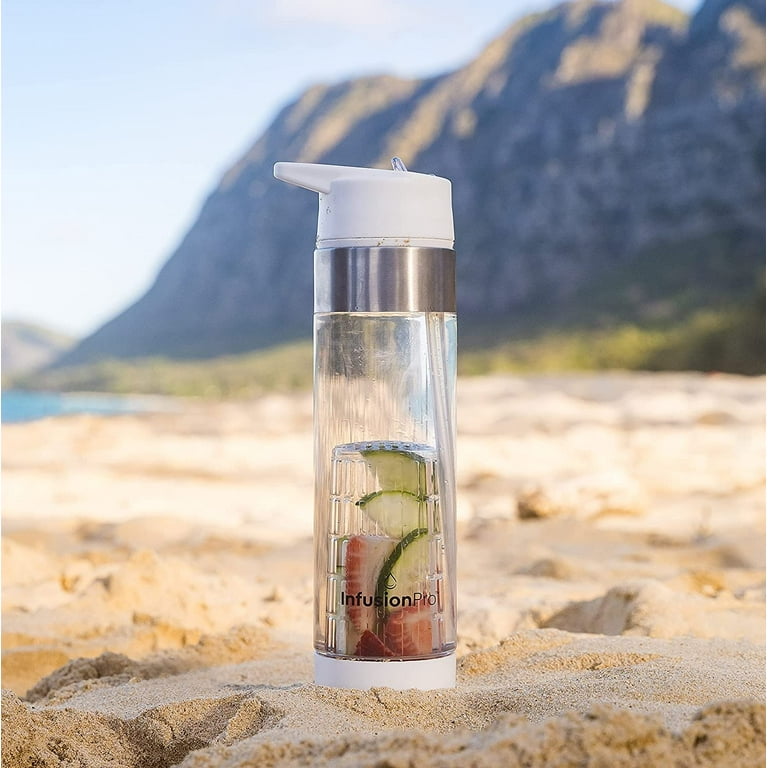Infusion Pro Fruit Infuser Water Bottle with Straw Lid 24 oz : Flip-Up  Water Bottle Straw : Insulated Sleeve & Fruit Infusion Water eBook : Bottom