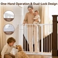 thumbnail image 5 of Baby Safety Gate, 36" Tall, 29.5-43.3" for Stairs and Doorway,Pet Gate for Ages 6 to 36 Months,White, 5 of 9