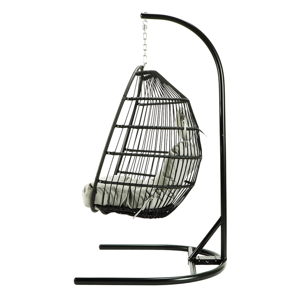 Single Rattan Wicker Swing Chair 3.0mm Thicken Steel Pipe Swing Chair Indoor Outdoor Furniture