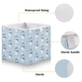 thumbnail image 4 of Storage Basket Foldable Open Organizers for Clothes Toys Books11.02x11.02x11.02in Blue Scarf Snowmen, 4 of 8