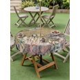 thumbnail image 4 of Outdoor Tablecloth with Umbrella Hole for Patio/Picnic/Party/Camping, Brown Turtle Coastal Waterproof Table Cloth Round Cover Washable, Vintage Nautical Summer Beach Coral Octopus (Dia 54"), 4 of 8