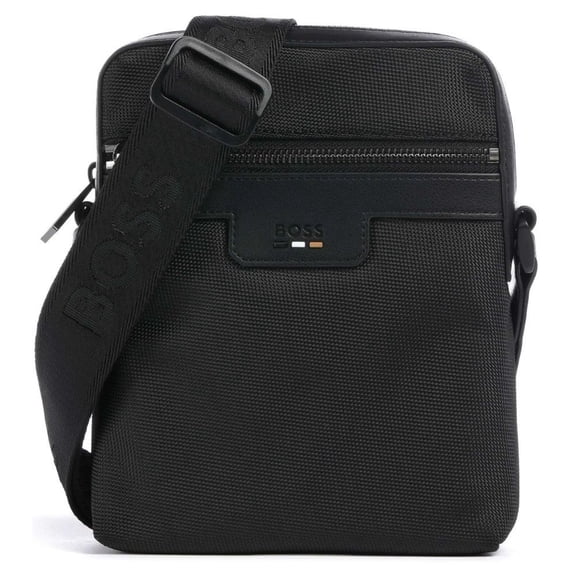 Hugo Boss Men's Ray N/S Zip Crossbody Messenger Bag, Black