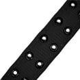 thumbnail image 4 of Men's Women's Double Grommet 2 Hole Belts Canvas Web Solid Casual Belt Black Size L, 4 of 5