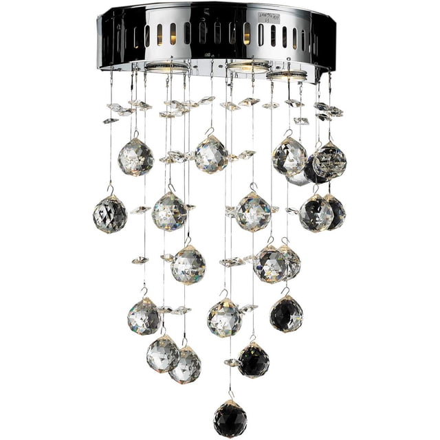 Elegant Lighting Galaxy Contemporary 3 Light GU10 Crystal Royal Cut Chrome Wall Sconce