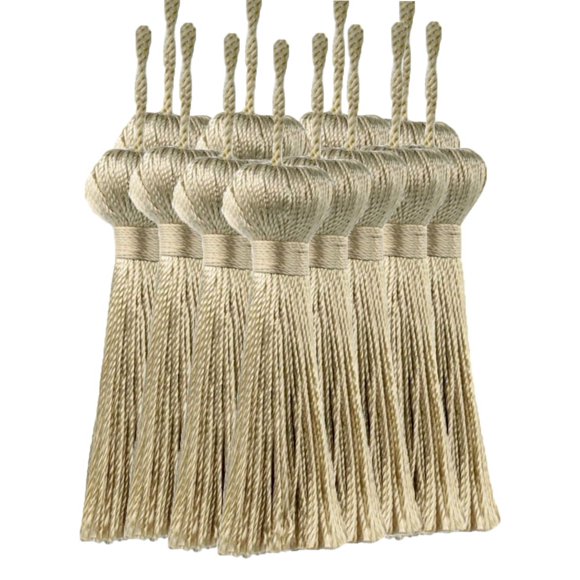 3" (7.5cm) Small Bell Tassel | Craft Tassel (Style# BT3), Sandstone Beige #A10 (Light Tan Beige) Set of 12