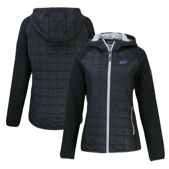 Women's Cutter & Buck  Black Buffalo Bills Rainier Primaloft Eco Full-Zip Hybrid Jacket