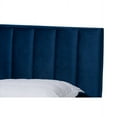 thumbnail image 4 of Baxton Studio Clare Full Size Navy Blue Velvet Panel Bed with Tufted Headboard, 4 of 6