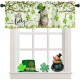 thumbnail image 1 of Lucky Cat St. Patrick''s Day Kitchen Curtains Valances for Windows Green Spring Shamrocks Tree Rod Pocket Window Treatment for Kitchen/Living Room/Bedroom/Bathroom, 54" X 18",, 1 of 5