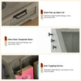 thumbnail image 3 of Garvee Flip Top Dog Food Storage Container, Wooden Pet Storage Cabinet with 2 Pull-Out Elevated Dog Bowls, Modern Pet Toy Organizer with 3 Hooks, Grey Finish, 3 of 8