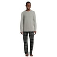 thumbnail image 2 of Hanes Men's and Big Men's Xtemp Crewneck and Cozy Microfleece Pants Pajama Set, 2-Piece, Sizes S-5XL, 2 of 5