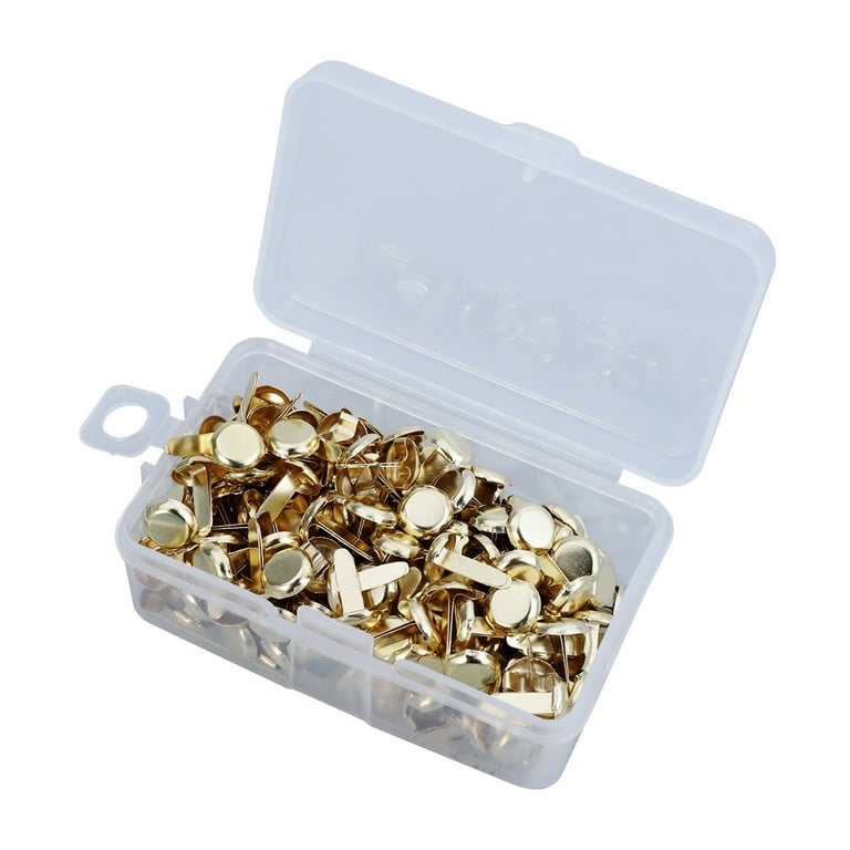 Penta Angel Mini Brads 100Pcs Gold Paper Fasteners Round Brass Metal Pastel  Brads for Scrapbooking Crafts DIY Projects, 8x13mm