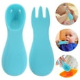 thumbnail image 2 of EeaseCA 1 Set of Safe Silicone Children Spoon Fork Solid Dining Tablware for Baby, 2 of 8
