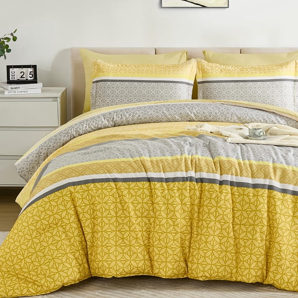 Juego de Edredón WONGS BEDDING Amarillo King Size 7 Piezas