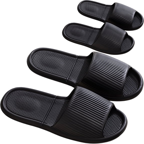 2 Pairs Men‘s Foldable Travel Slippers EVA Waterproof Non-Slip Quick-Dry Shower Shoes for Bathroom Hotel Pool