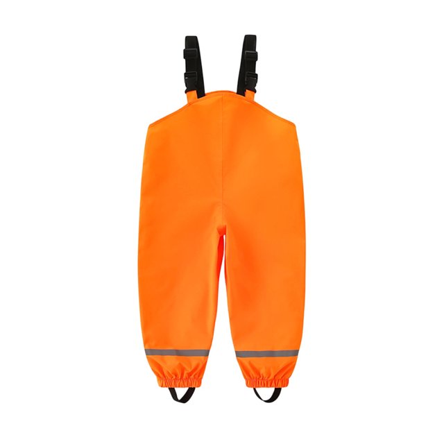Rain Pants for Kids, Waterproof Polyester with Reflective Cuffs and Adjustable Straps, Flat Waist Design, Four-Season Use, for Outdoor Play and Puddle Jumping