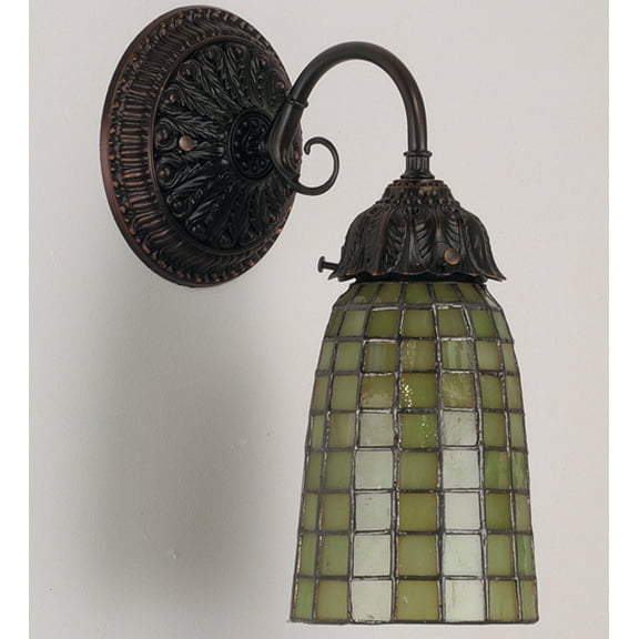 5"W Geometric Green Wall Sconce