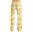 thumbnail image 4 of Trgacdwlo Plaid Pj Pants Women Fall Wide Leg Women's Pajama Bottoms Elastic Waist Drawstring Cozy Soft Women's Sleep Pants, 4 of 4
