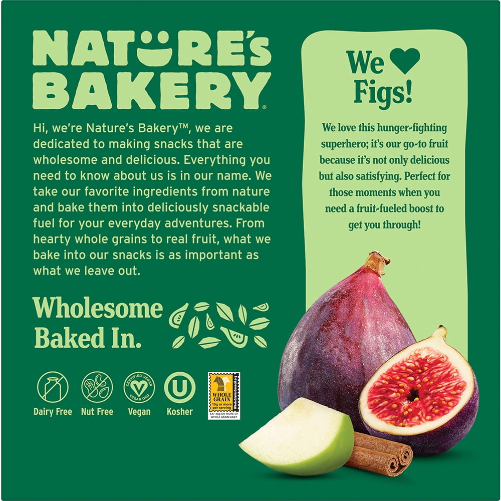 Nature's Bakery Whole Wheat Apple Cinnamon, 2 oz Snack Bars (36 Bars), Plant-Based, Vegan, Non-GMO