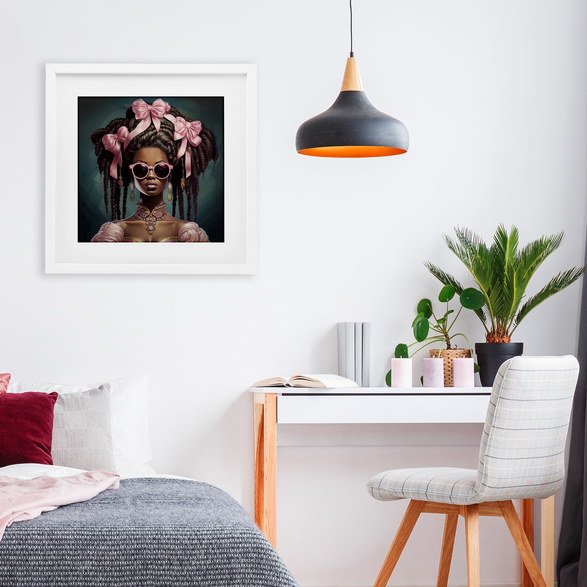Stupell Industries Rococo Woman With Bows White Framed Print Under Glass, design by Grotto Studios