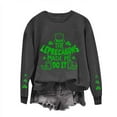 thumbnail image 2 of Herrnalise Women's St. Patrick's Day Clover Printed Tops Irish Shamrock Sweatshirt Long Sleeve Slouchy Pullover Tops Gear up for greatness for less, 2 of 4