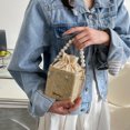 thumbnail image 4 of Mini Bolso Hombro Tipo Bandolera Con Cordón Bolsos Perlas Verano Tejidos Flores para Mujer, 4 of 9