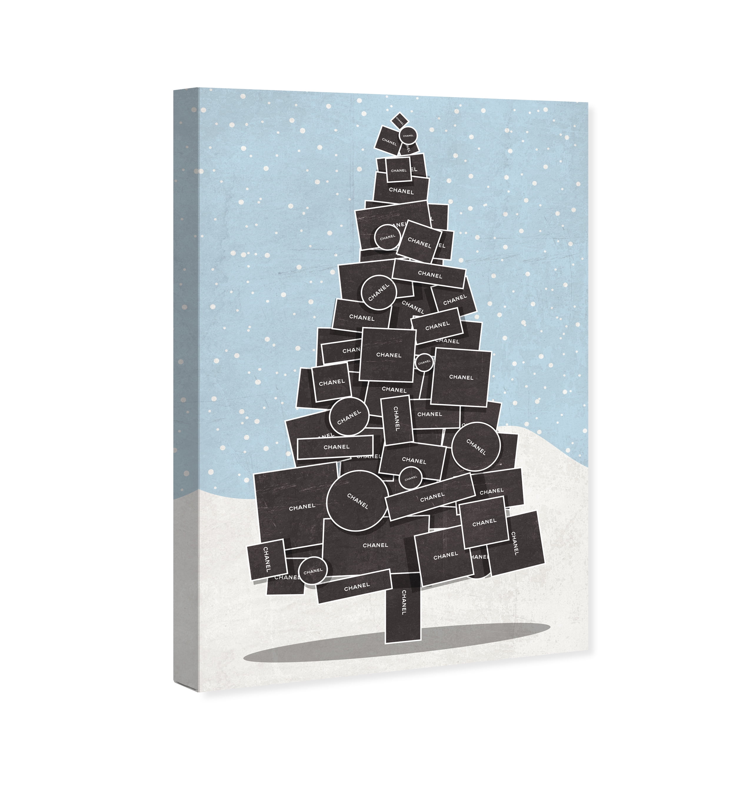 Wynwood Studio Holiday and Seasonal Wall Art Canvas Prints 'White Christmas' Christmas Home Décor - Black, Blue, 16" x 24"