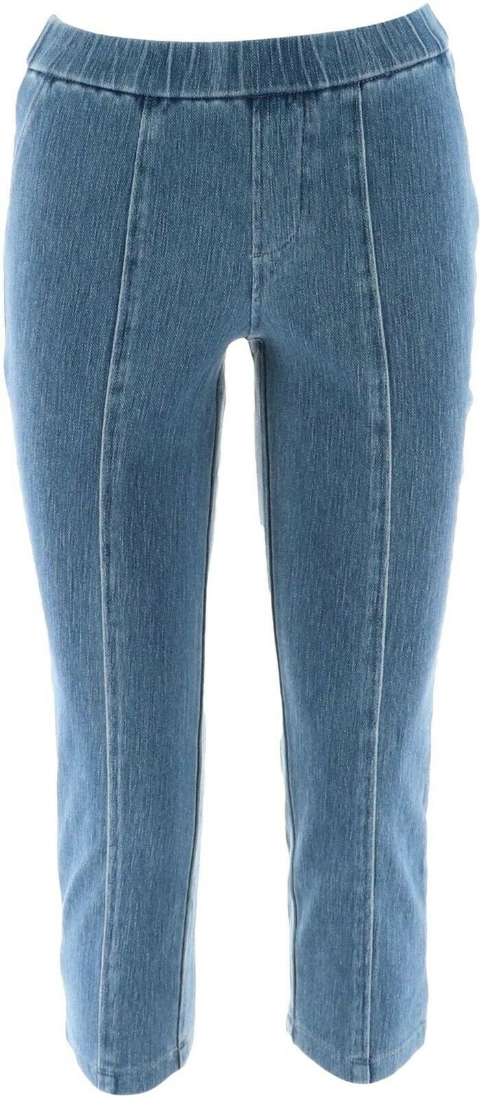 Isaac Mizrahi Petite Knit Denim Crop Pull-On Jeans Women's A303203 ...