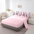thumbnail image 5 of Erosebridal Pink Groovy R Letter Bedding Comforter Set 7 Pieces, Cartoon Flower Butterfly Full Bedding Set, 5 of 7