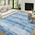 thumbnail image 2 of HOMERRY Area Rug 9' x 12' Floral Area Rug for Living Room Washable Soft Vintage Distressed Indoor Floor Carpet, Blue, 2 of 6