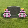 thumbnail image 5 of Artificial Fan Chrysanthemum Flowers, 2 Bundles Lifelike 12 Heads Silk Flowers for Cemetery Decor, Memorial Grave Arrangements, No Maintenance Tomb Decorations, 5 of 5