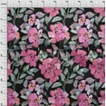 thumbnail image 3 of oneOone Georgette Viscose Black Fabric Leaves & Rose Floral Craft Project Decor Fabric Print By The Yards 42 Inches Wide, 3 of 4