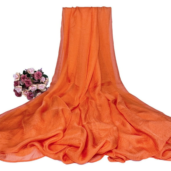 Sonducket Chales ligeros y transpirables para un aspecto cómodo y elegante, bufanda de noche de gasa Accesorios de disfraces color naranja
