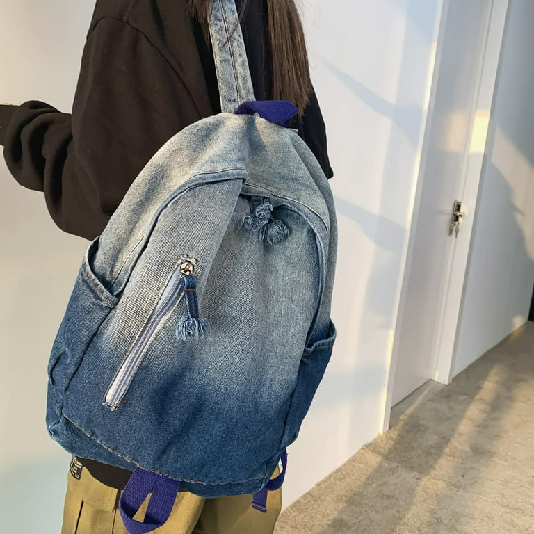 Y2K Denim Shoulder Bags For Women Casual Unisex Handbags Jeans