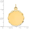 thumbnail image 2 of Solid 14k Yellow Gold .027 Gauge Engravable Scalloped Disc Charm - 29mm - 3.3gm, 2 of 4