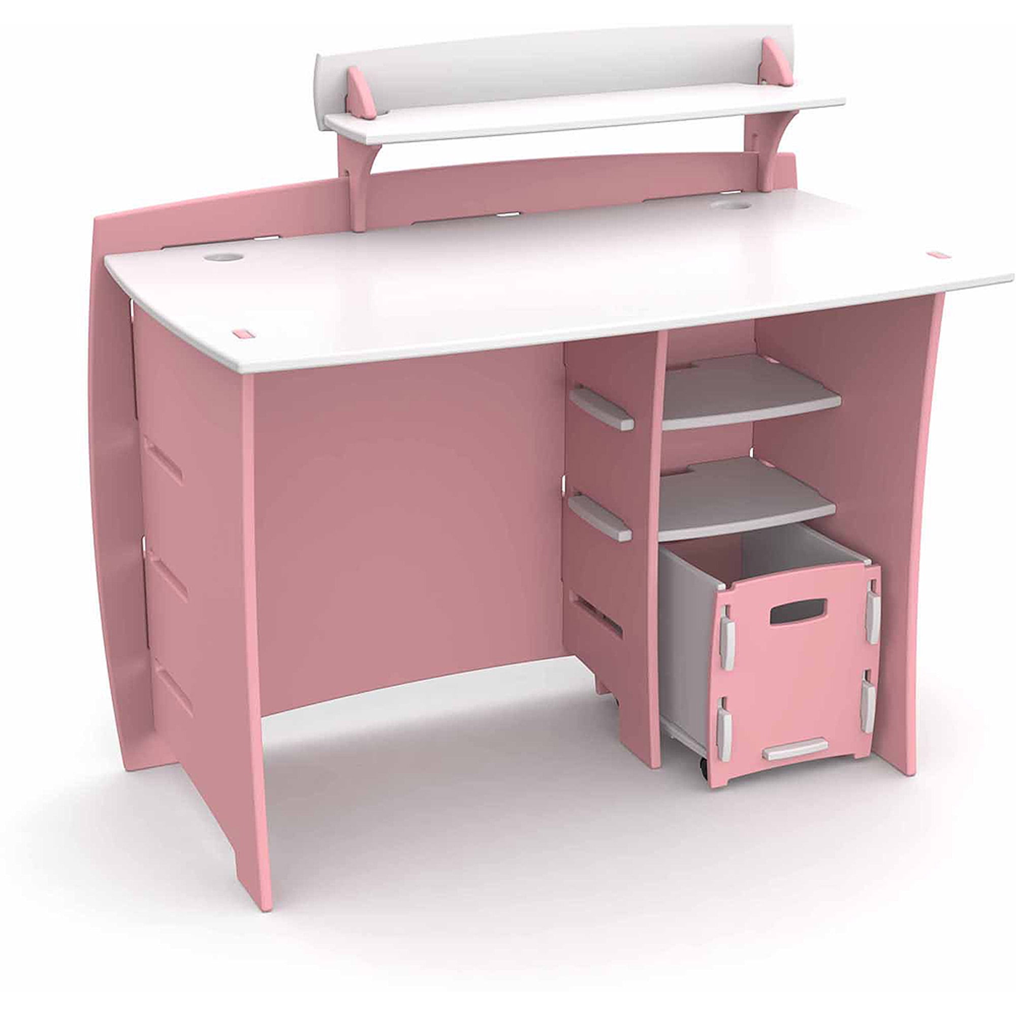 Legaré Kids Furniture Princess Series Collection No Tools Legaré Kids Furniture Princess Series Collection No Tools Embly 43 Inch Complete Desk System With File Cart Pink And White