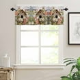 thumbnail image 6 of Birdhouse, Kitchen Curtains and Valances Set, 3 Piece Kitchen Curtains Set 36 Inch Length, Farmhouse Leaves Country Vintage Animal Rod Pocket Curtains Tier Farmhouse Window Curtains, 6 of 6