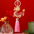 thumbnail image 3 of Mightlink Keychain Dragon Tassel Decor Stainless Exquisite Spring Festival New Year Gift Unisex Bag Decoration Pendant Key Holder Key Organizer, 3 of 7