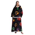 thumbnail image 4 of Blanket Hoodie Robe With Giant Pocket Lamb Lined Design For Spring Winter Fall Sleeping Wear, 4 of 6