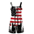thumbnail image 5 of BLTIBY Womens Summer Suspender Shorts Overalls Independence Day Patriotic Printed Romper with Pockets 2025 Trendy Versatile Playsuit White 3XL, 5 of 5