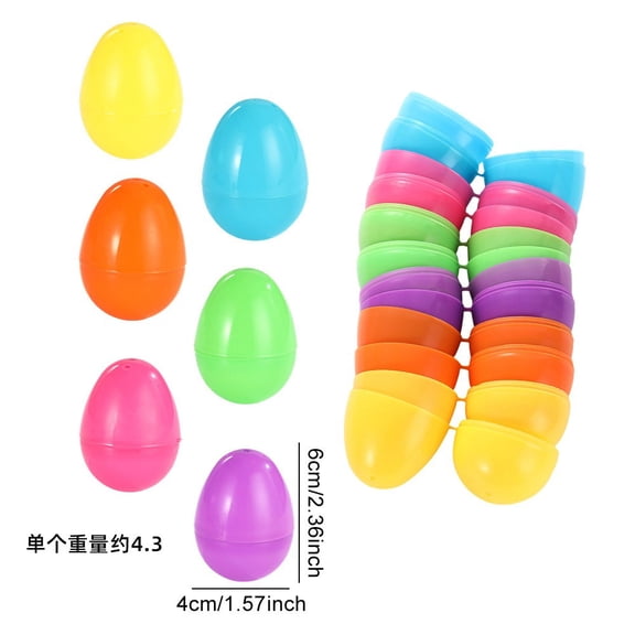 48Pcs Fillable Easter Eggs, 2.36'' Plastic Bright Easter Eggs Empty, Perfect for Easter Egg Hunt/Surprise Egg, Assorted Colors