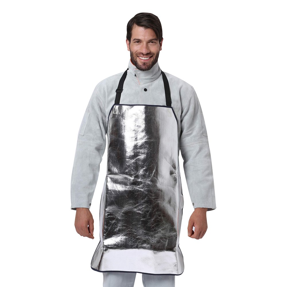 Welding Apron Bib Style 38" X 30" Aluminized Heat Resistant Apron Flame