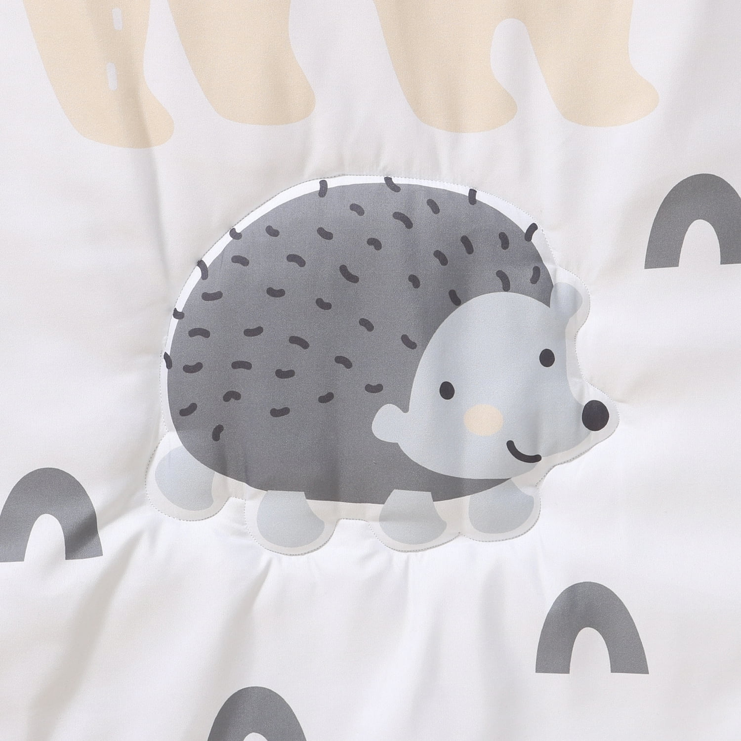 The Peanutshell Grey, Tan and Green Woodscape 5 Piece Crib Bedding Set for Baby Boys or Girls, Nursery Set with Blanket