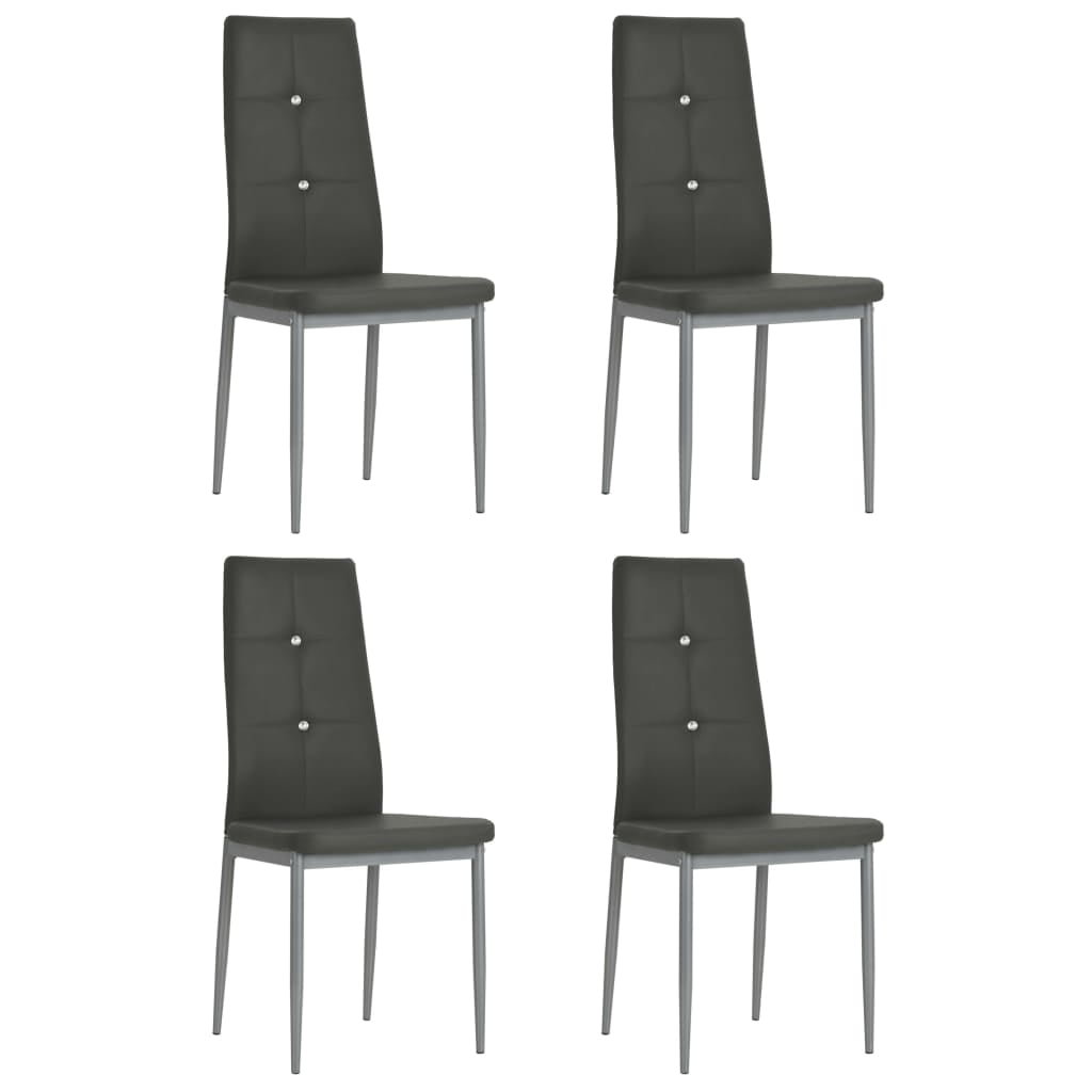 Dido Dining Chairs 4 pcs Gray Faux Leather - Walmart.com